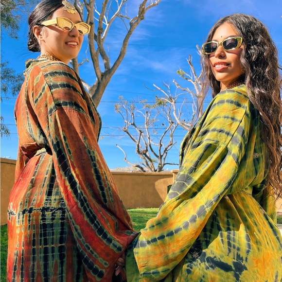 VELENTINA SHORT KIMONO W MATCHING HEADSCARF - Picture 6 of 13